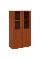 N 4 - 8DS kancelářská skříň, 4-dveřová/prosklená, 1450x800x400, třešeň šumavská